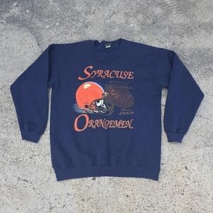 Vintage Navy Blue Syracuse Orangemen Crewneck Sweatshirt Size XL Made In USA